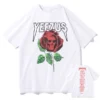 Yeezus Skull Rose Flower Graphic Tshirt