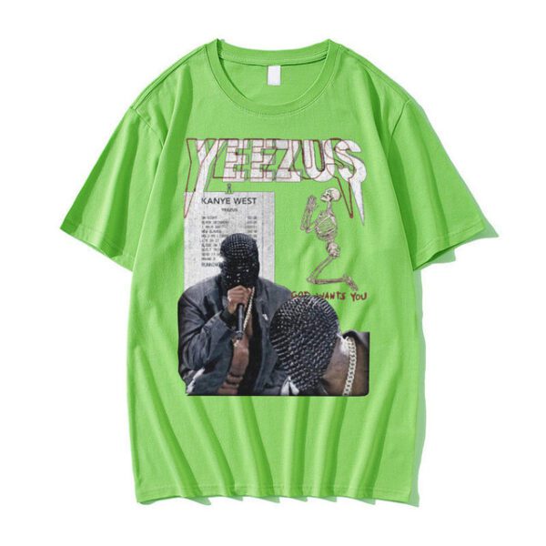 Yeezus God Wants You Skeleton Print T Shirt